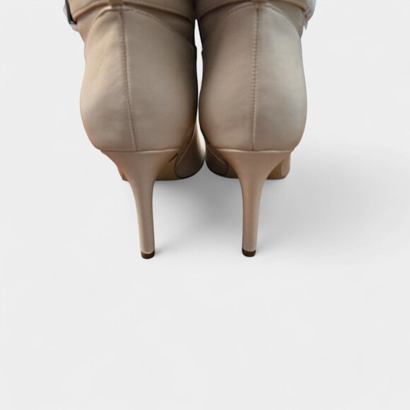 Calvin Klein Jeora Faux Leather Tall High Heel Dress Boots Light Natural 8M NWB - Picture 4 of 11